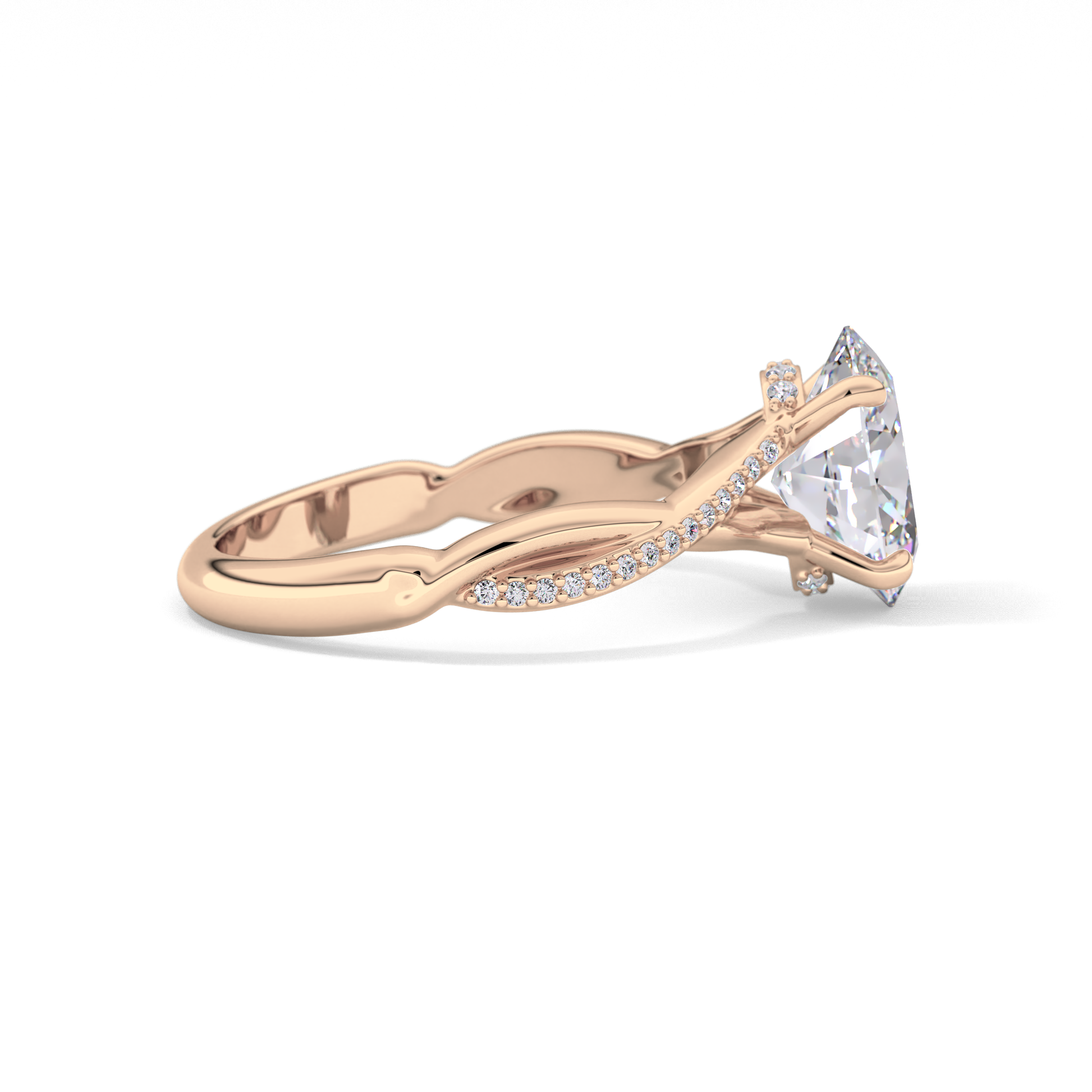 Oval Hidden Halo & Pave Lab Grown Diamond Engagement Ring
