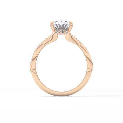 Oval Hidden Halo & Pave Lab Grown Diamond Engagement Ring