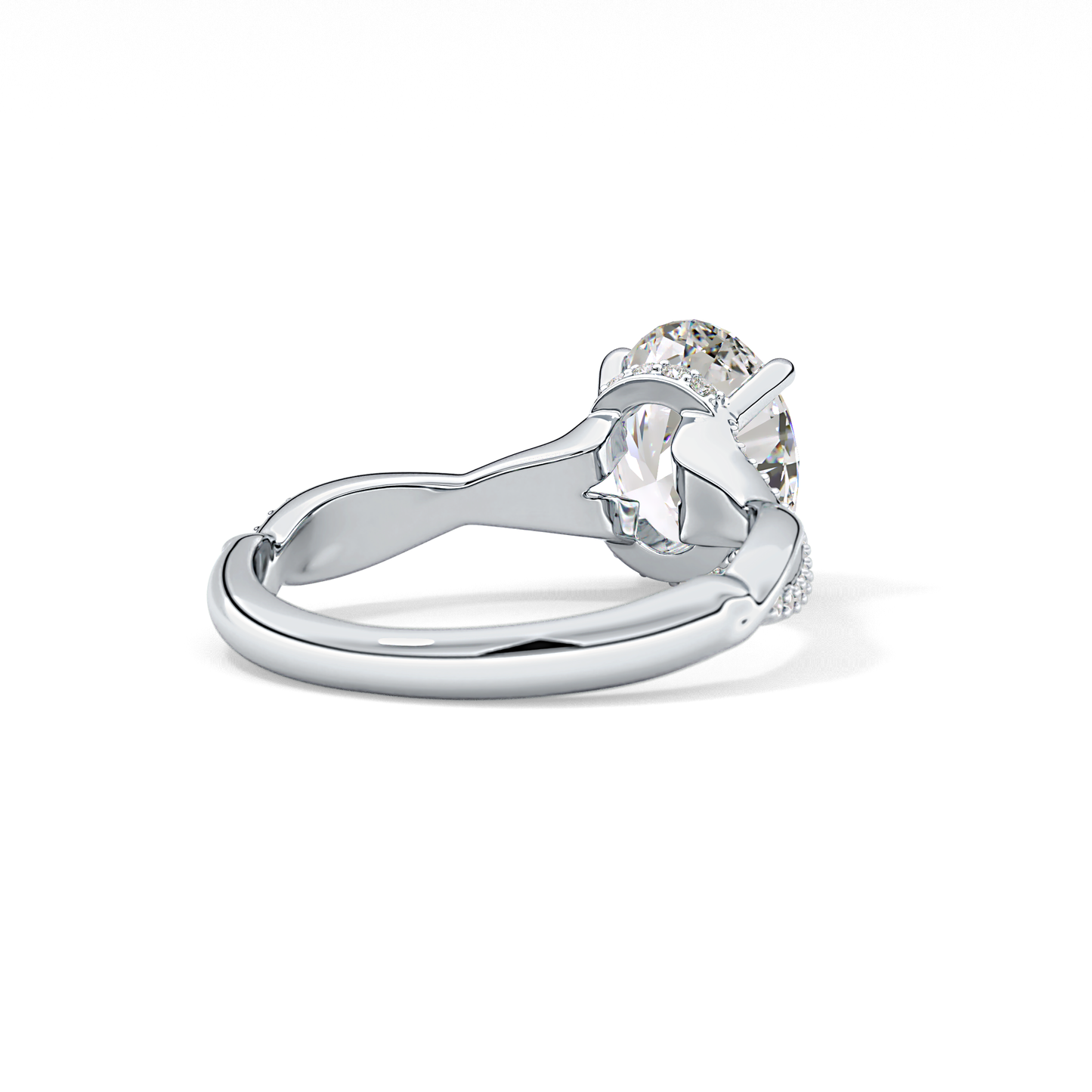 Oval Hidden Halo & Pave Lab Grown Diamond Engagement Ring