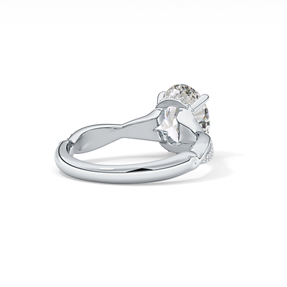 Oval Hidden Halo & Pave Lab Grown Diamond Engagement Ring