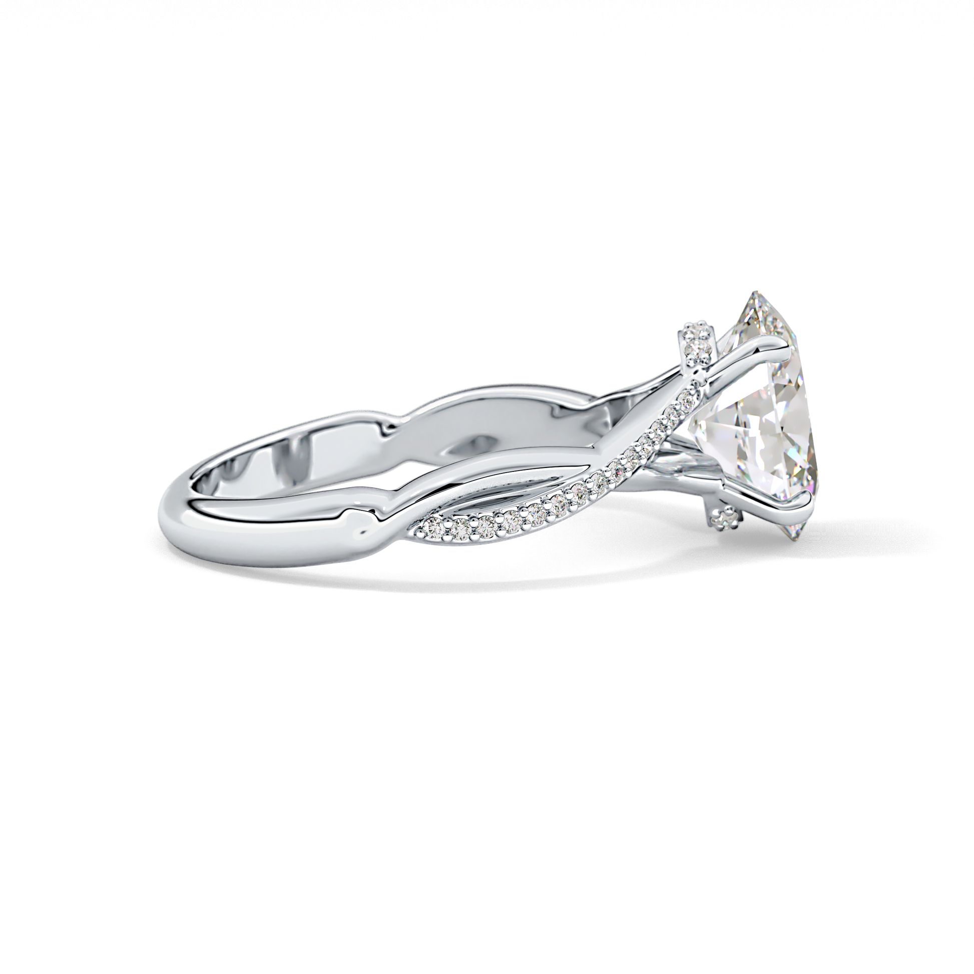 Oval Hidden Halo & Pave Lab Grown Diamond Engagement Ring