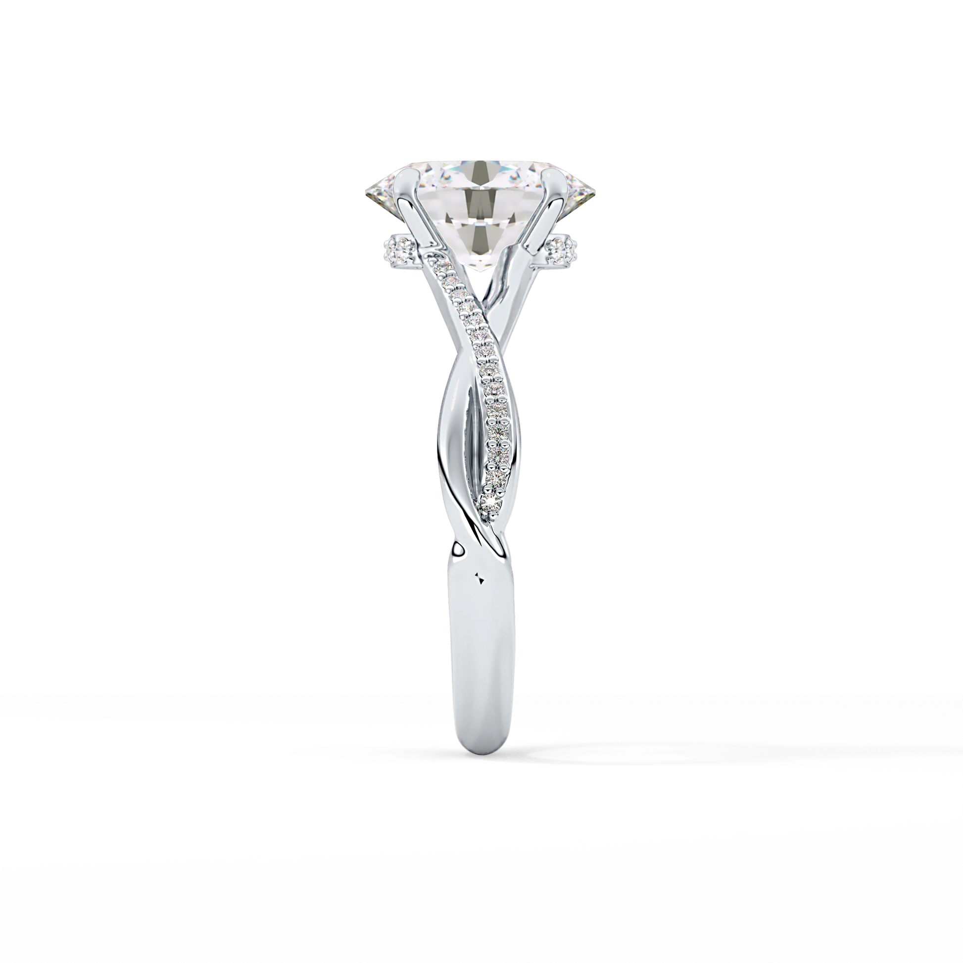 Oval Hidden Halo & Pave Lab Grown Diamond Engagement Ring