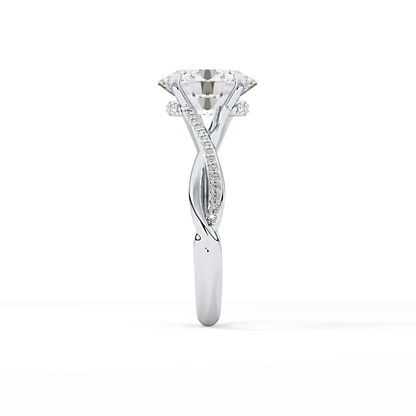 Oval Hidden Halo & Pave Lab Grown Diamond Engagement Ring