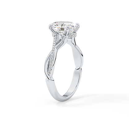 Oval Hidden Halo & Pave Lab Grown Diamond Engagement Ring