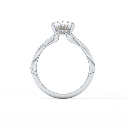 Oval Hidden Halo & Pave Lab Grown Diamond Engagement Ring