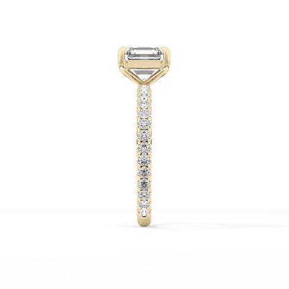 Asscher Pave Lab Grown Diamond Engagement Ring