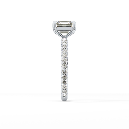 Asscher Pave Lab Grown Diamond Engagement Ring