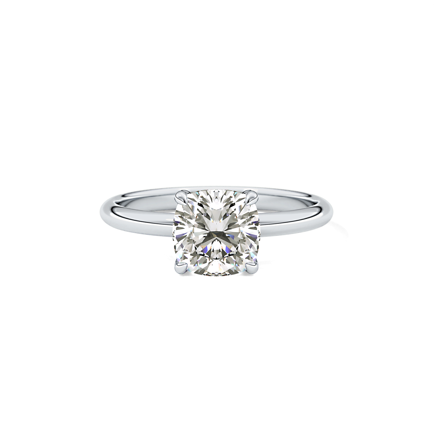 Cushion Solitaire Lab Grown Engagement Ring