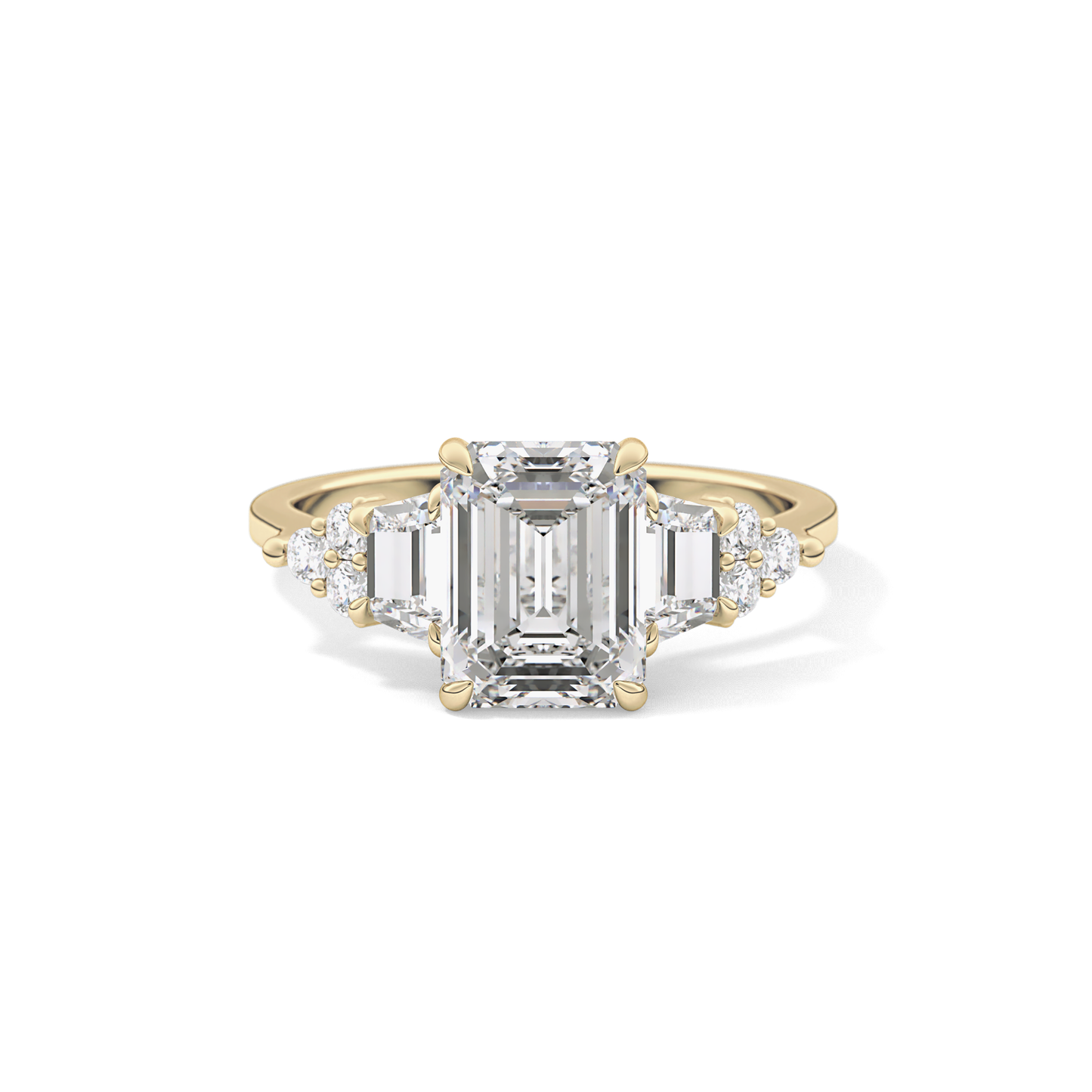 Emerald Cluster Lab Grown Diamond Engagement Ring