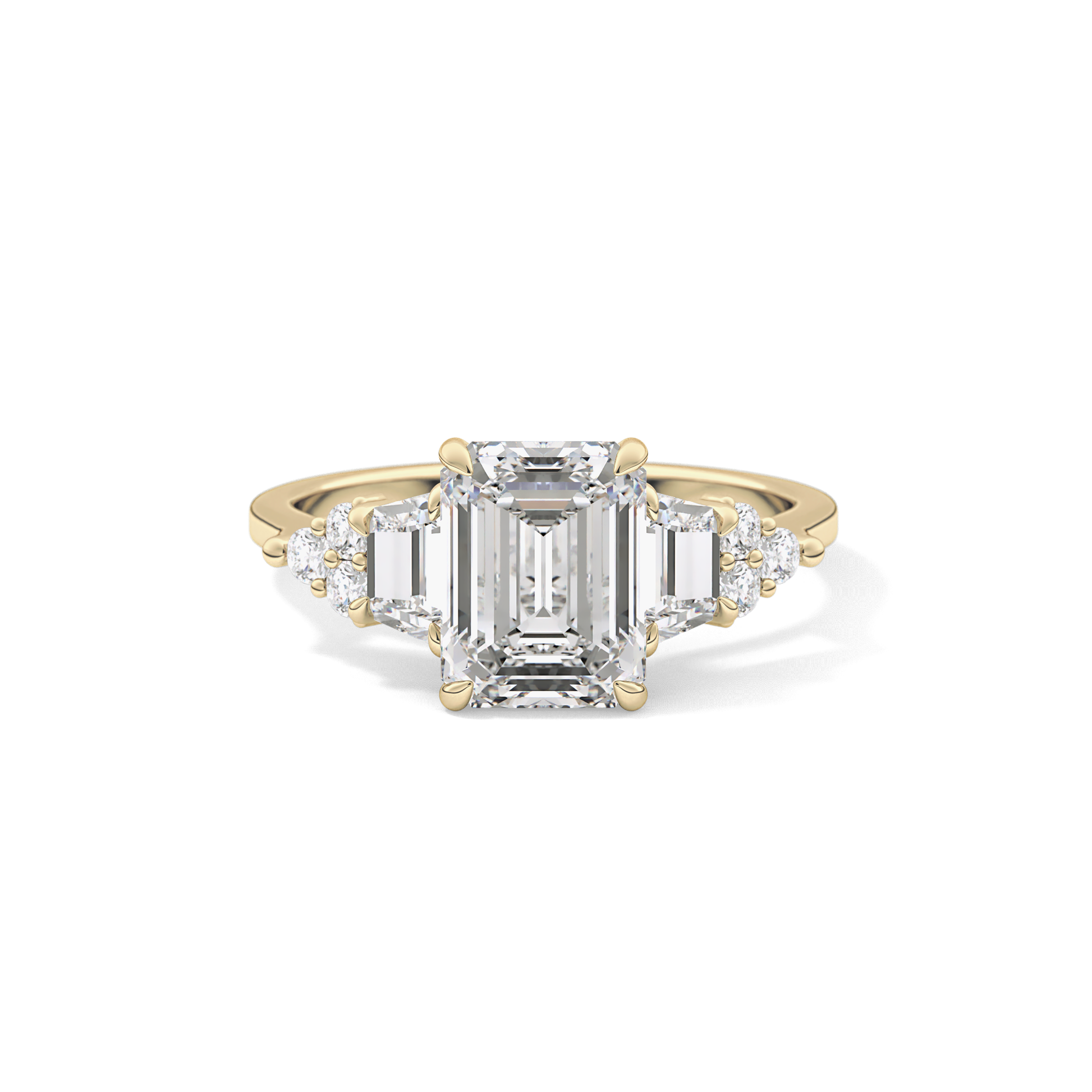 Emerald Cluster Lab Grown Diamond Engagement Ring