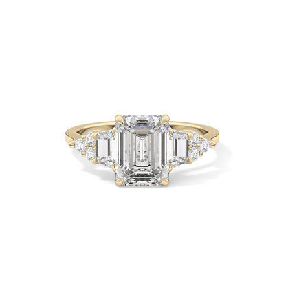 Emerald Cluster Lab Grown Diamond Engagement Ring