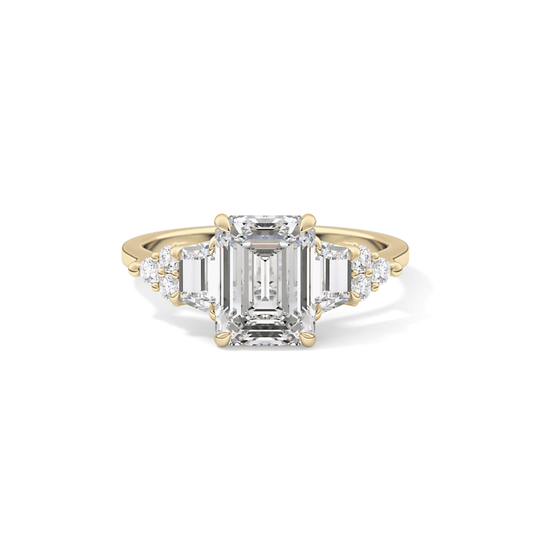 Emerald Cluster Lab Grown Diamond Engagement Ring
