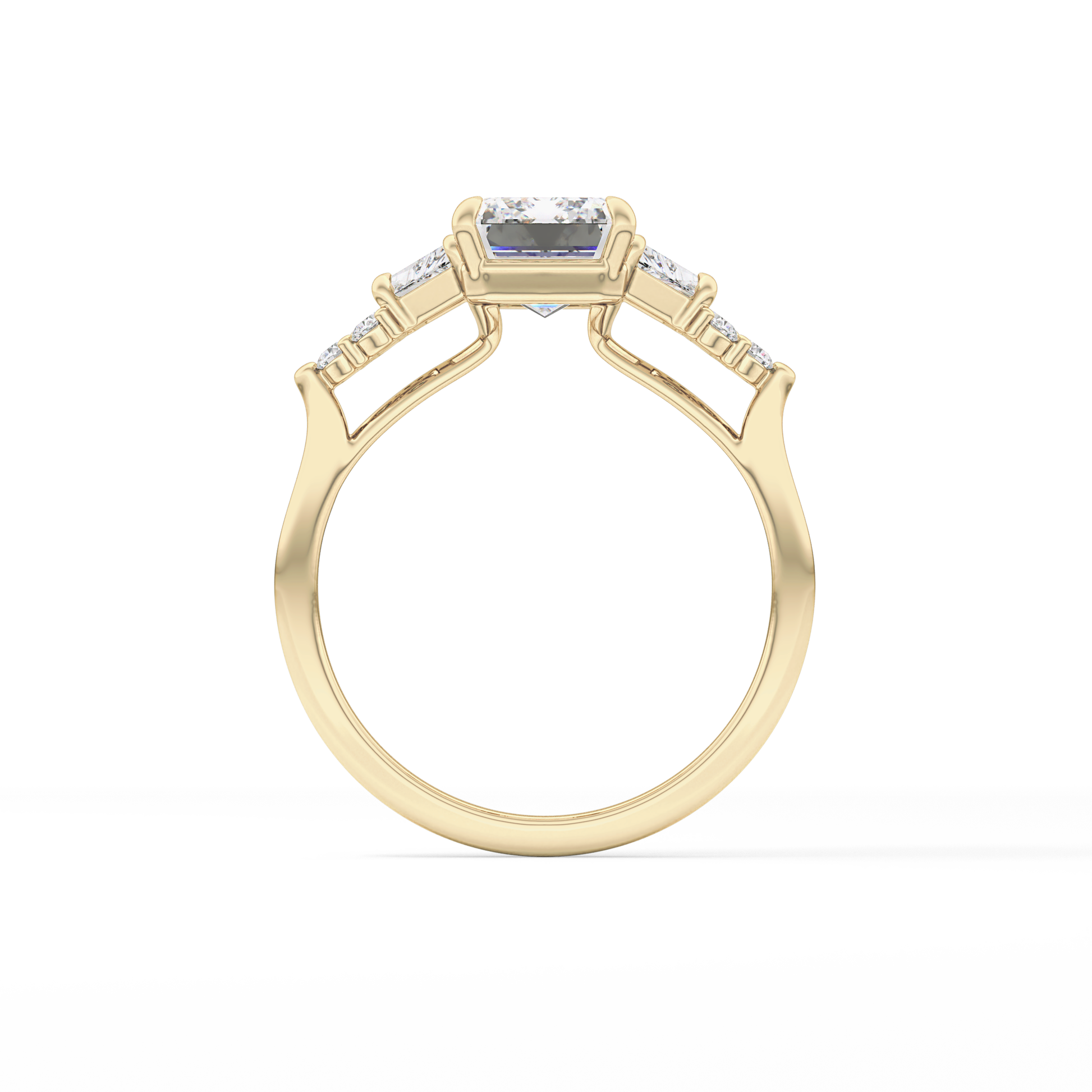 Emerald Cluster Lab Grown Diamond Engagement Ring