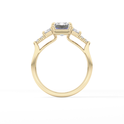 Emerald Cluster Lab Grown Diamond Engagement Ring