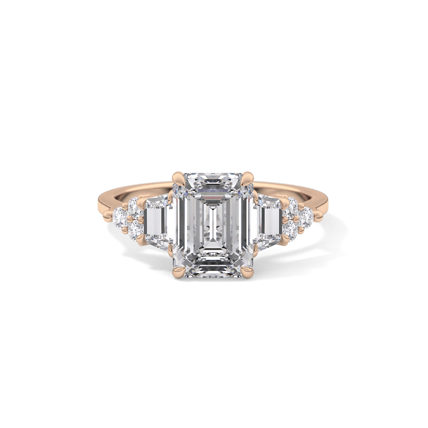 Emerald Cluster Lab Grown Diamond Engagement Ring