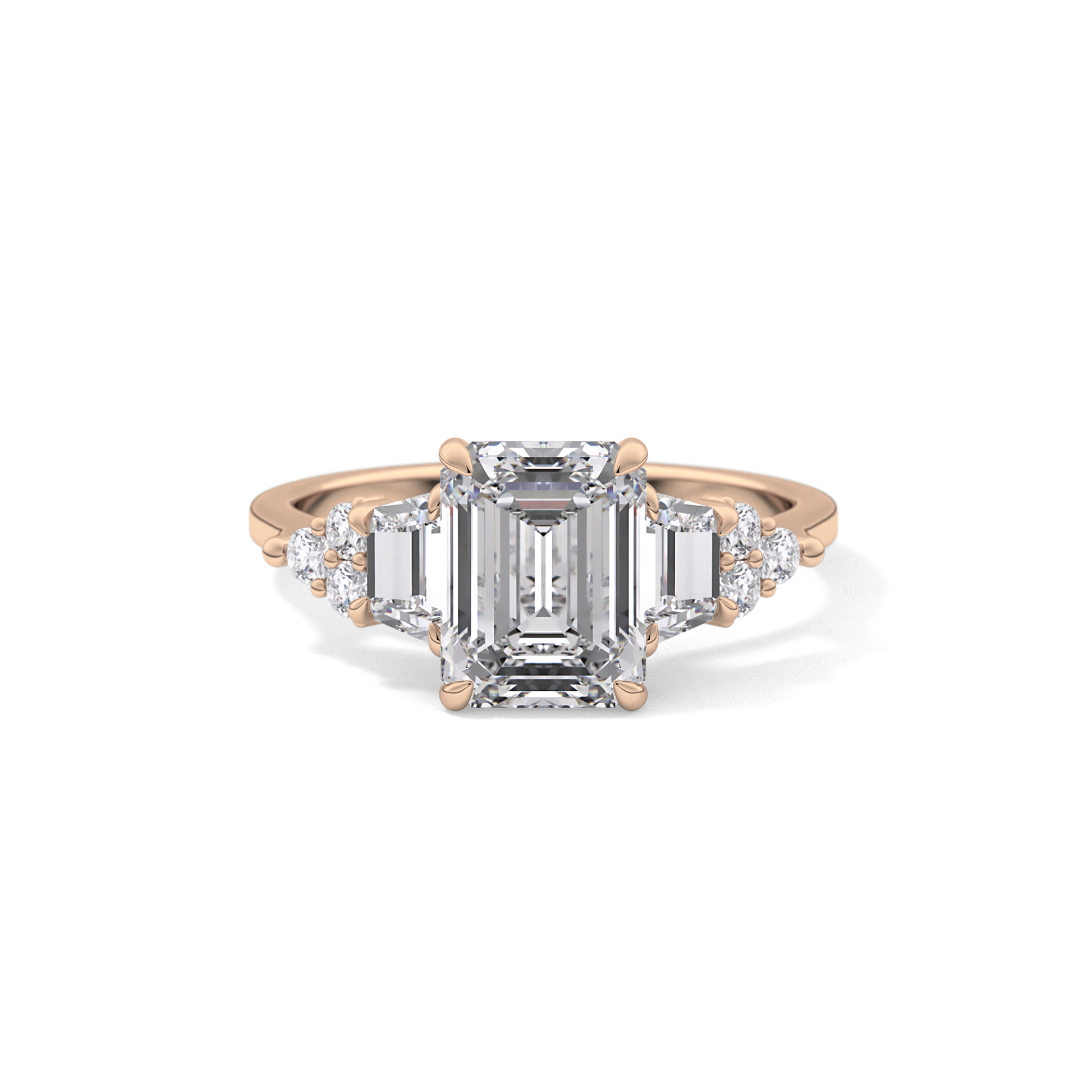 Emerald Cluster Lab Grown Diamond Engagement Ring