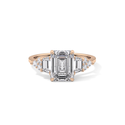 Emerald Cluster Lab Grown Diamond Engagement Ring