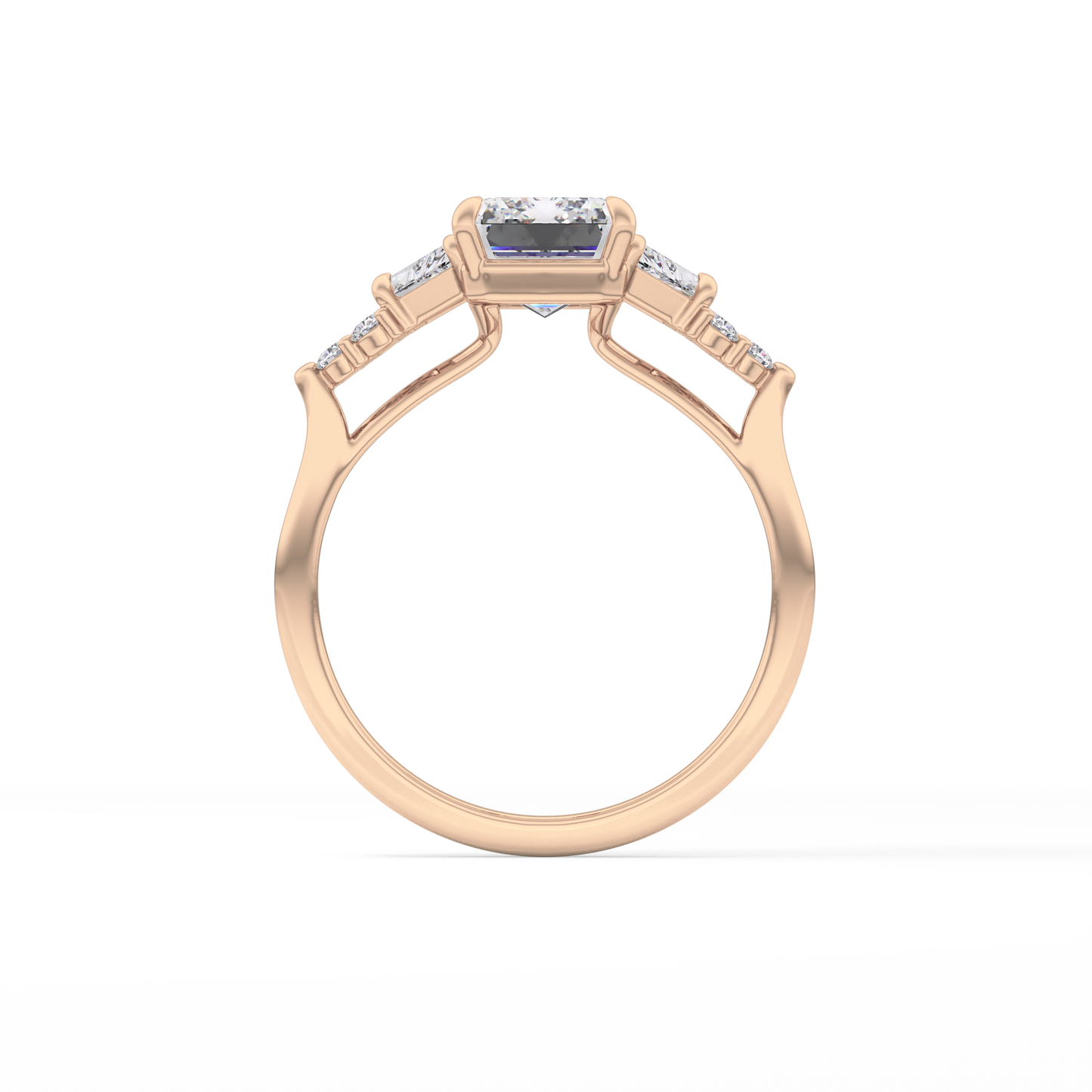 Emerald Cluster Lab Grown Diamond Engagement Ring