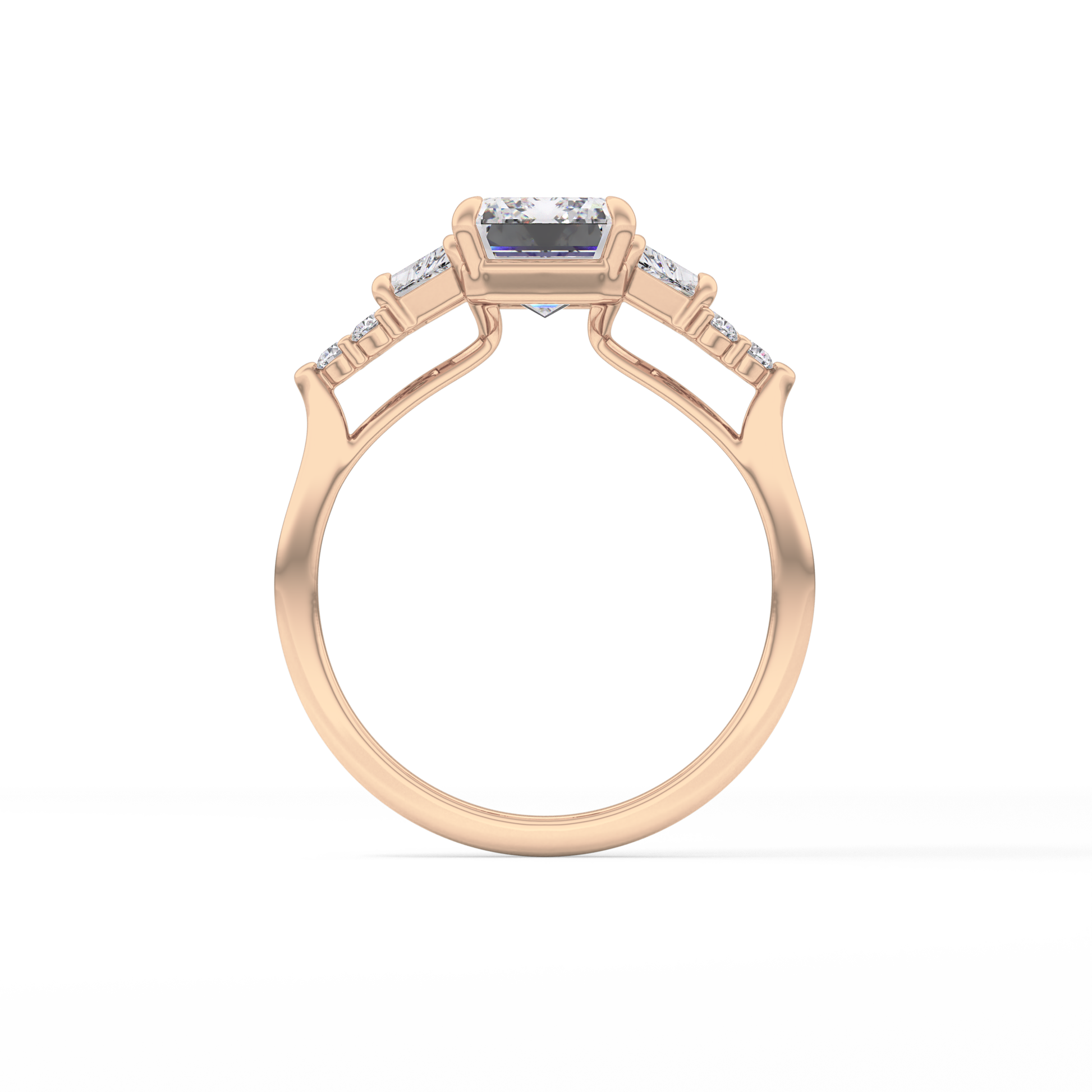 Emerald Cluster Lab Grown Diamond Engagement Ring