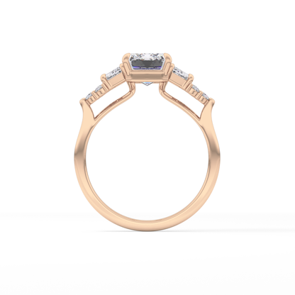 Emerald Cluster Lab Grown Diamond Engagement Ring