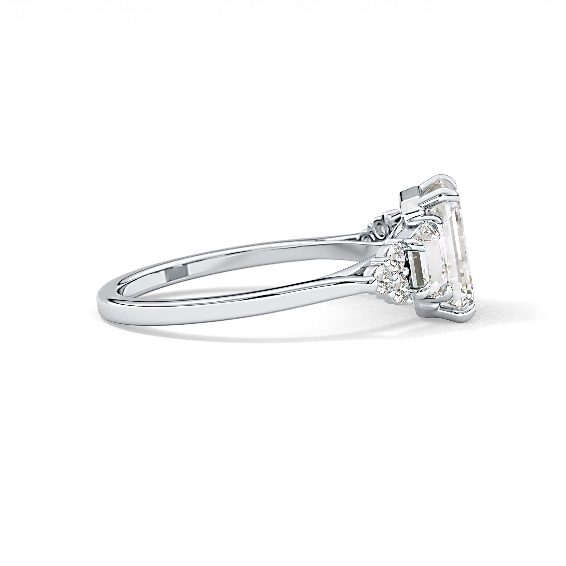 Emerald Cluster Lab Grown Diamond Engagement Ring