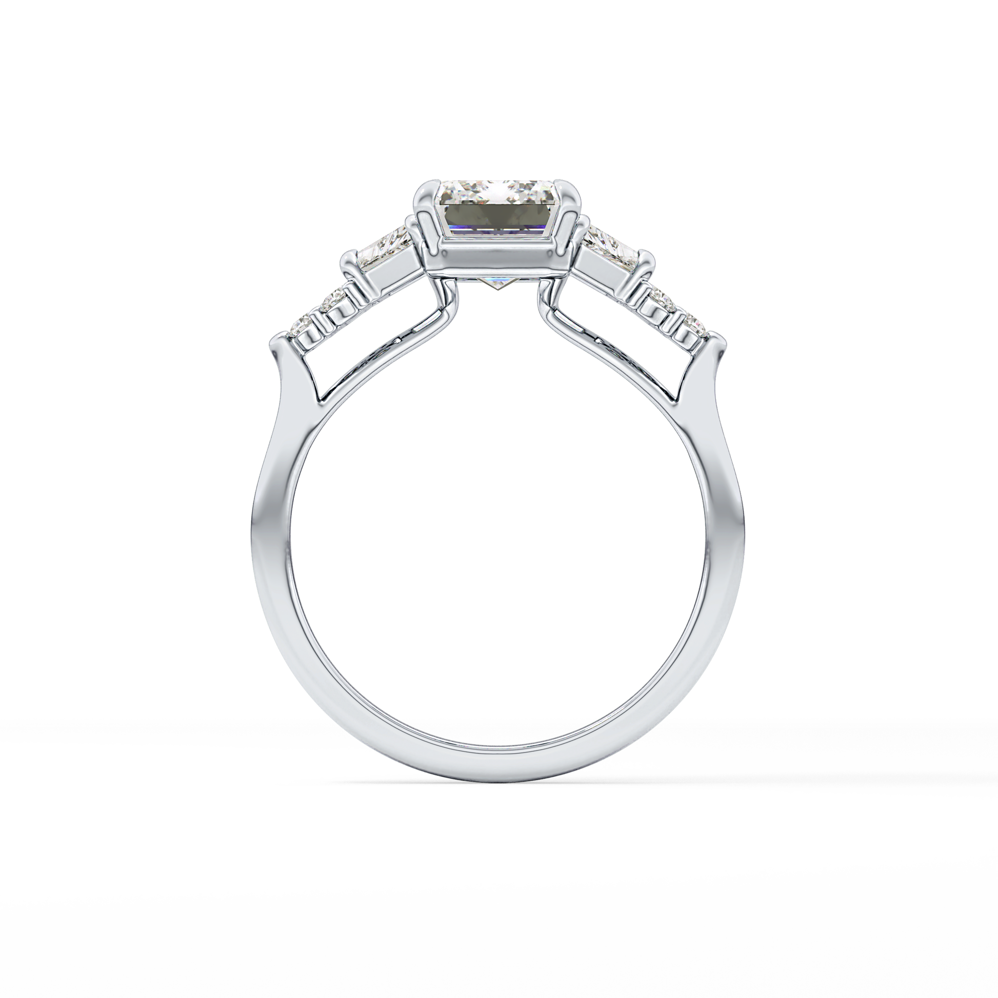 Emerald Cluster Lab Grown Diamond Engagement Ring