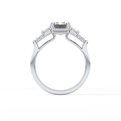 Emerald Cluster Lab Grown Diamond Engagement Ring