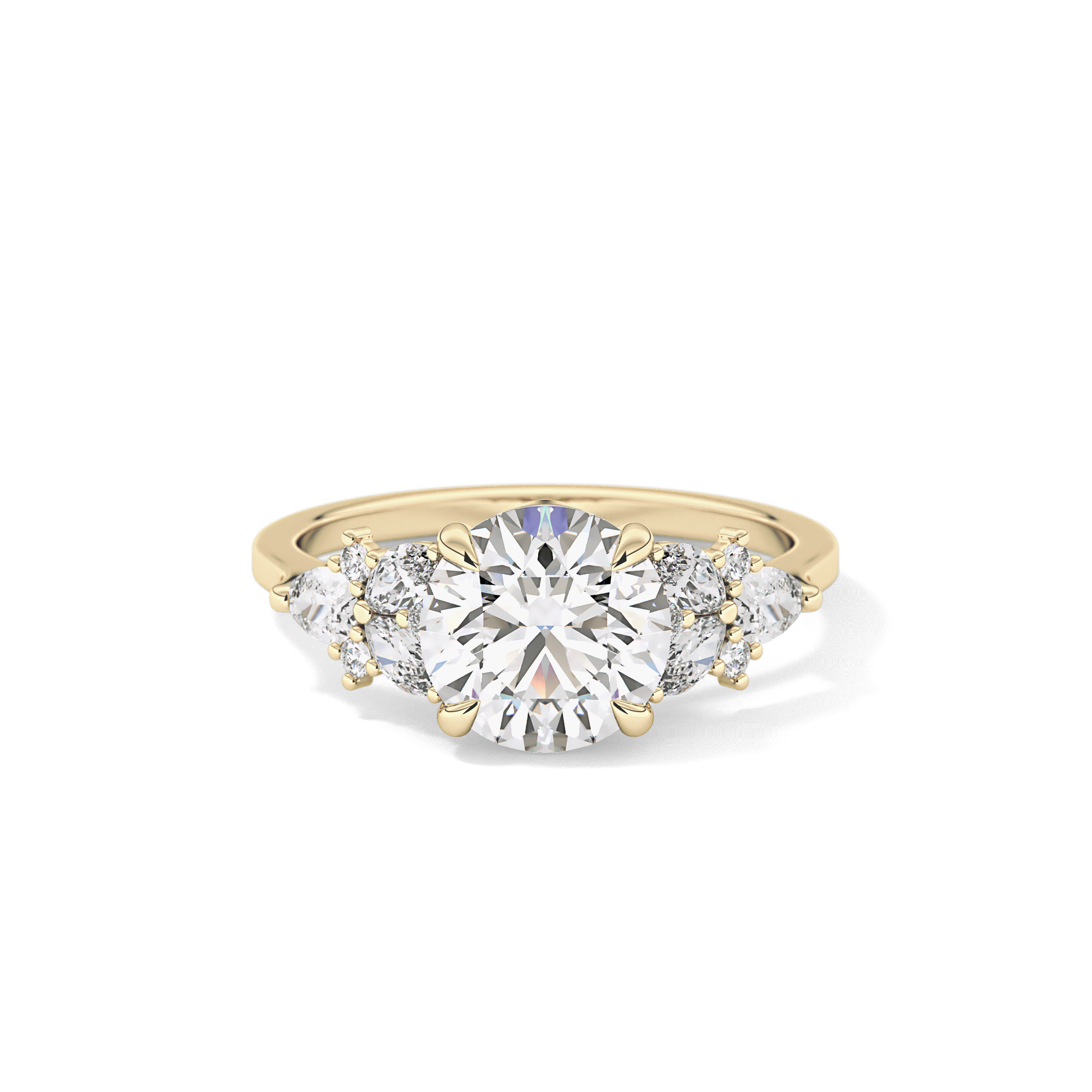 Round Cluster Lab Grown Diamond Engagement Ring