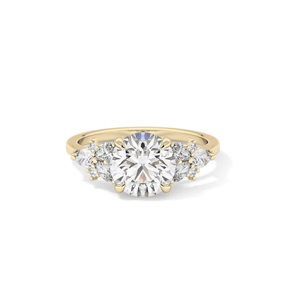 Round Cluster Lab Grown Diamond Engagement Ring