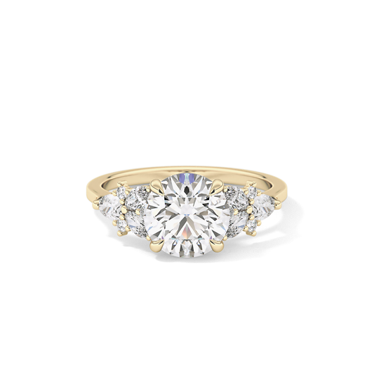 Round Cluster Lab Grown Diamond Engagement Ring
