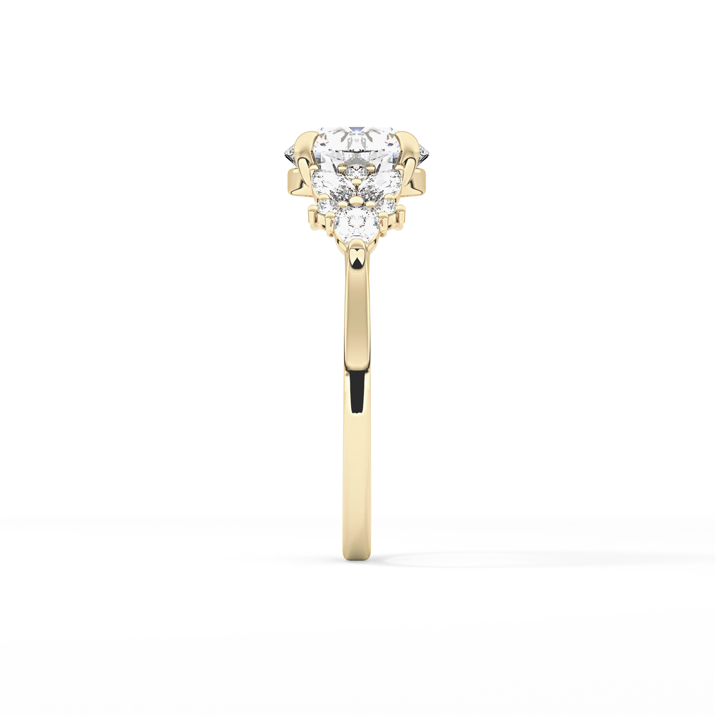 Round Cluster Lab Grown Diamond Engagement Ring