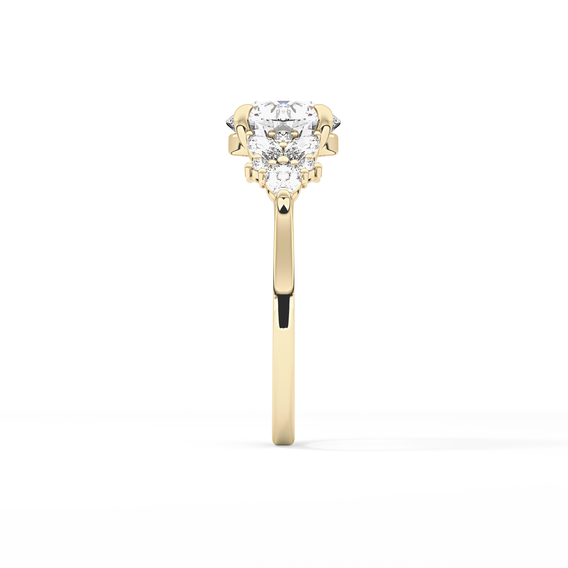 Round Cluster Lab Grown Diamond Engagement Ring