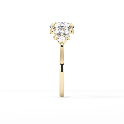 Round Cluster Lab Grown Diamond Engagement Ring
