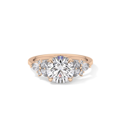 Round Cluster Lab Grown Diamond Engagement Ring
