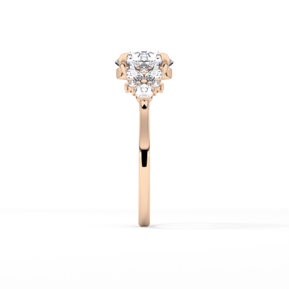 Round Cluster Lab Grown Diamond Engagement Ring
