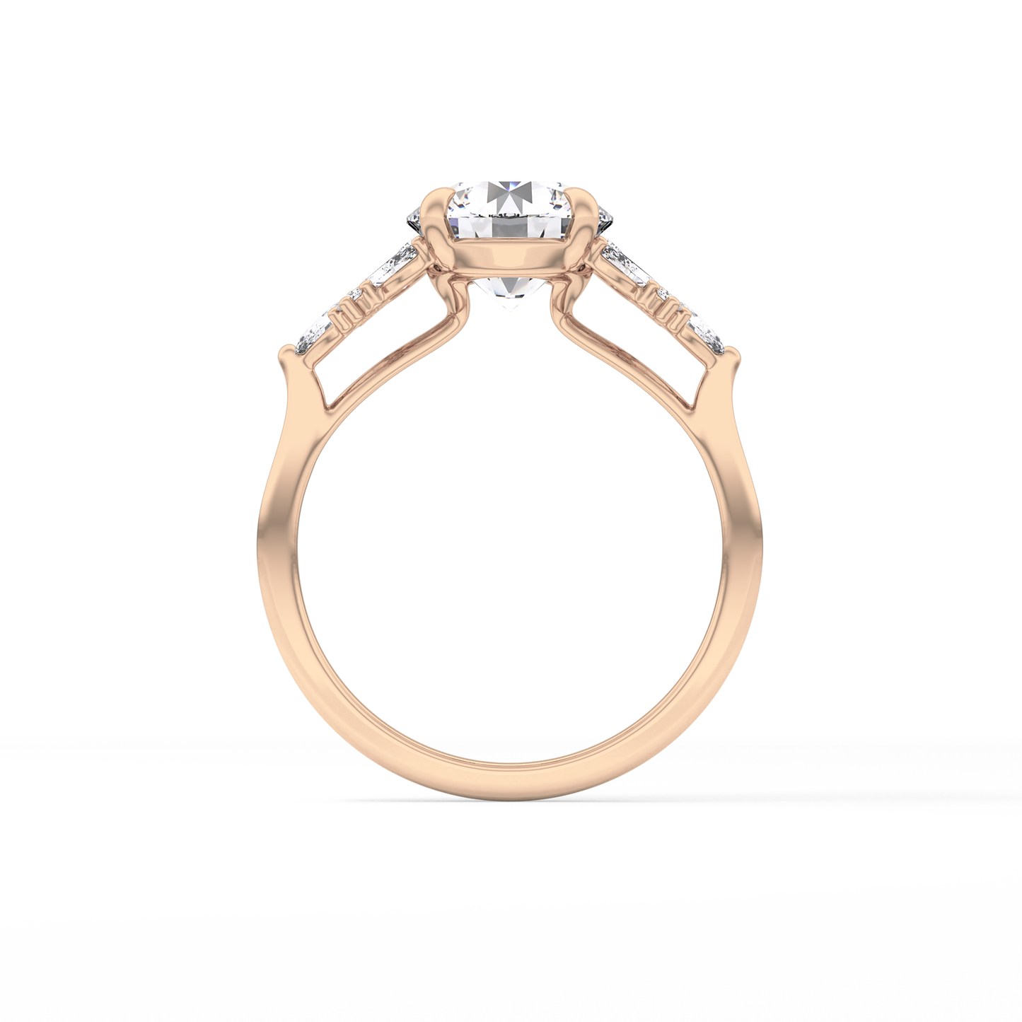 Round Cluster Lab Grown Diamond Engagement Ring