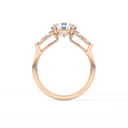 Round Cluster Lab Grown Diamond Engagement Ring