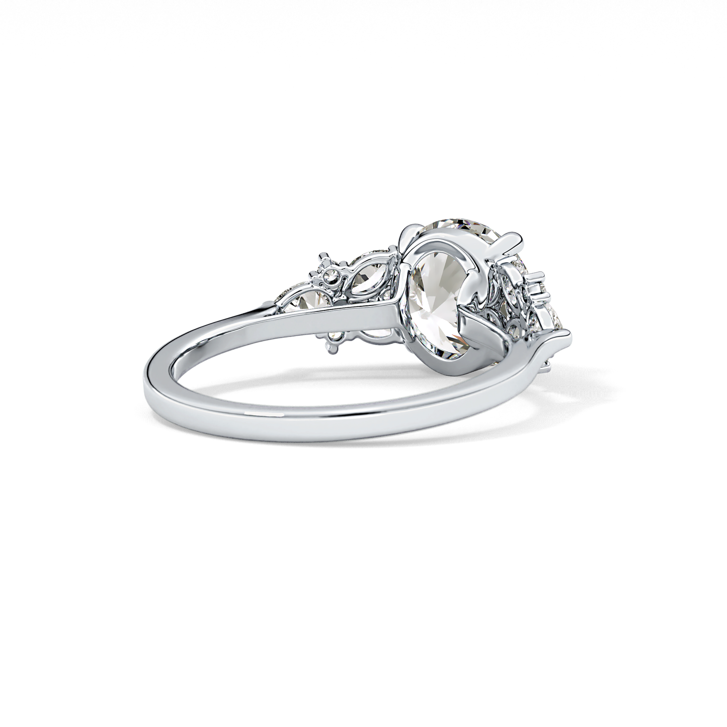 Round Cluster Lab Grown Diamond Engagement Ring