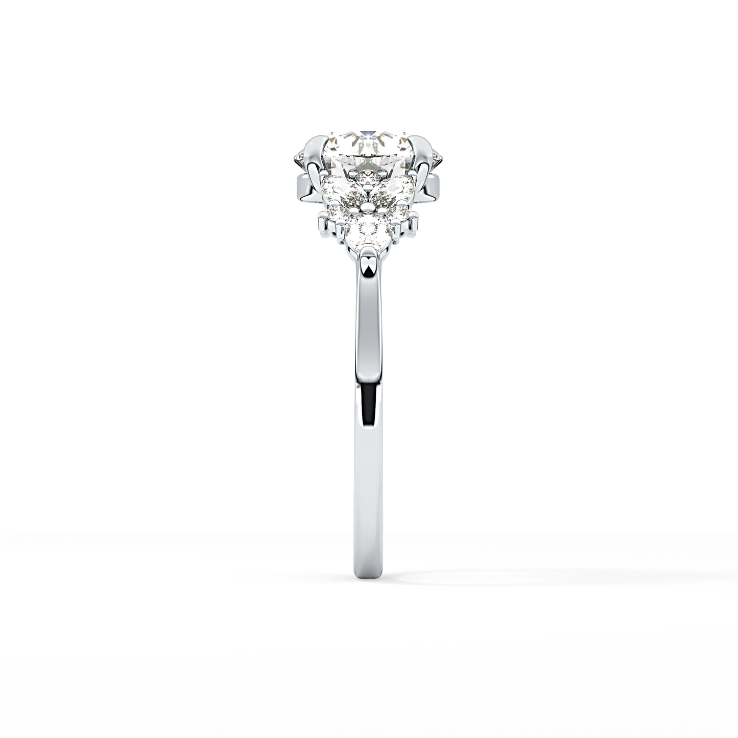 Round Cluster Lab Grown Diamond Engagement Ring