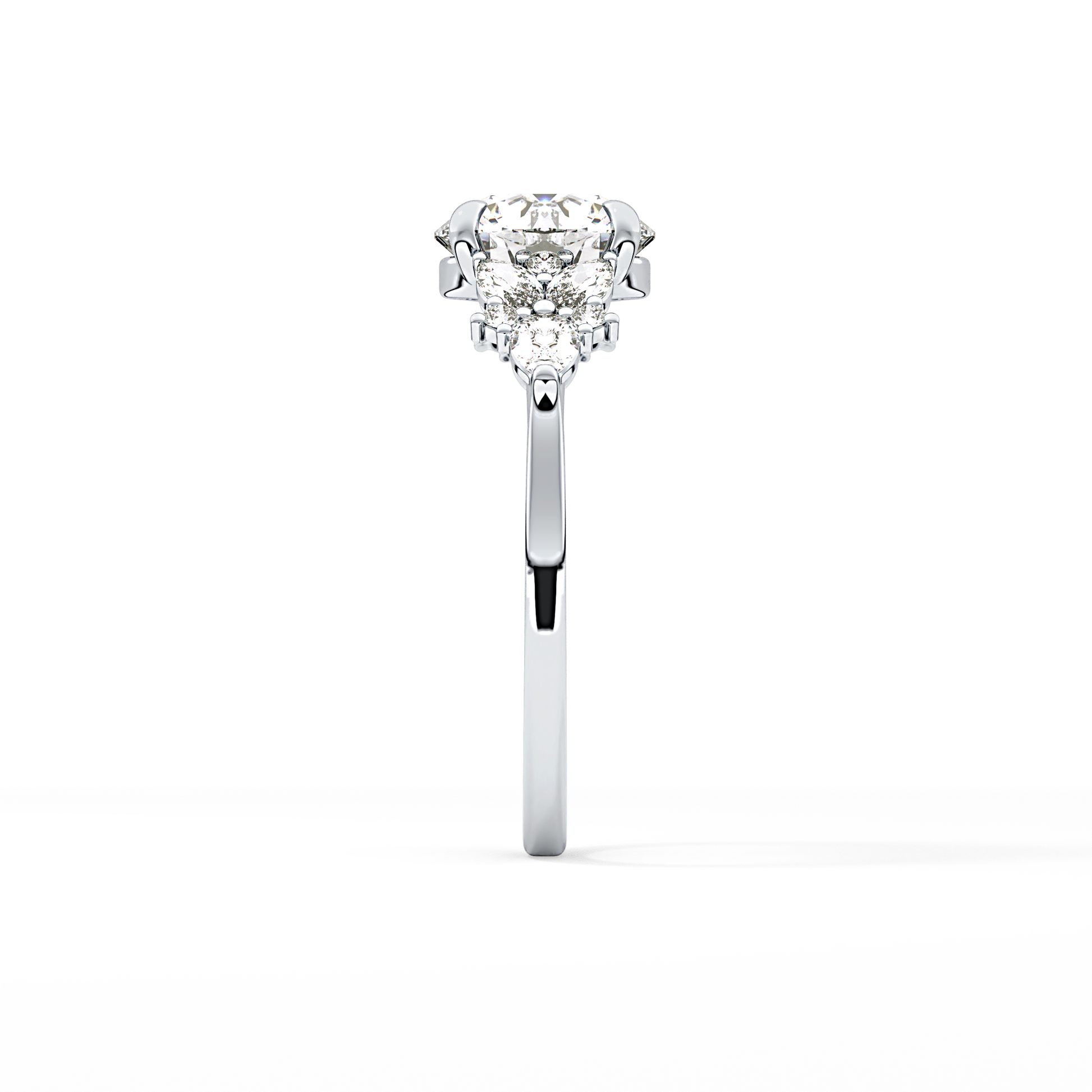 Round Cluster Lab Grown Diamond Engagement Ring