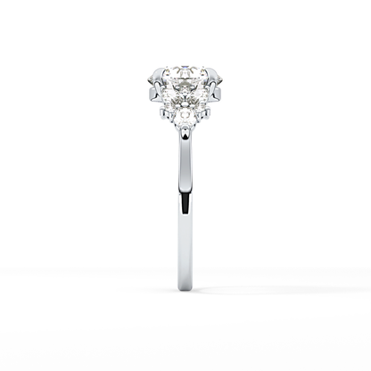 Round Cluster Lab Grown Diamond Engagement Ring