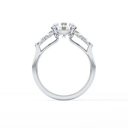 Round Cluster Lab Grown Diamond Engagement Ring
