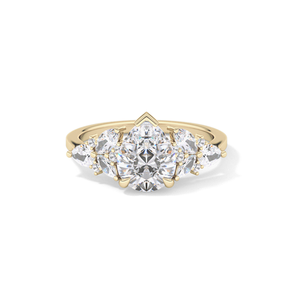 Pear Cluster Lab Grown Diamond Engagement Ring