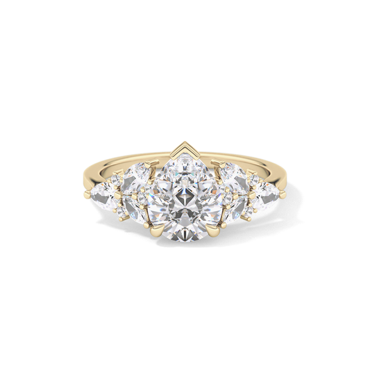 Pear Cluster Lab Grown Diamond Engagement Ring
