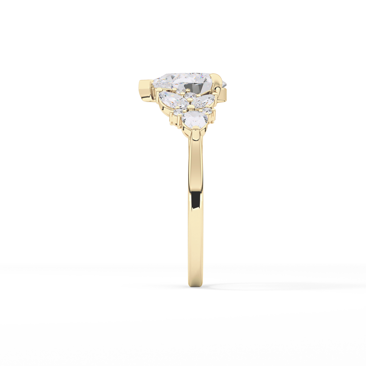 Pear Cluster Lab Grown Diamond Engagement Ring