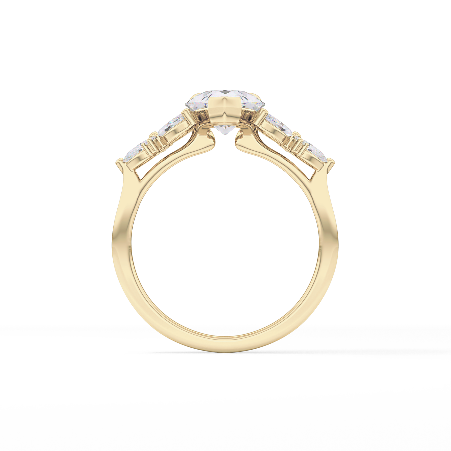 Pear Cluster Lab Grown Diamond Engagement Ring