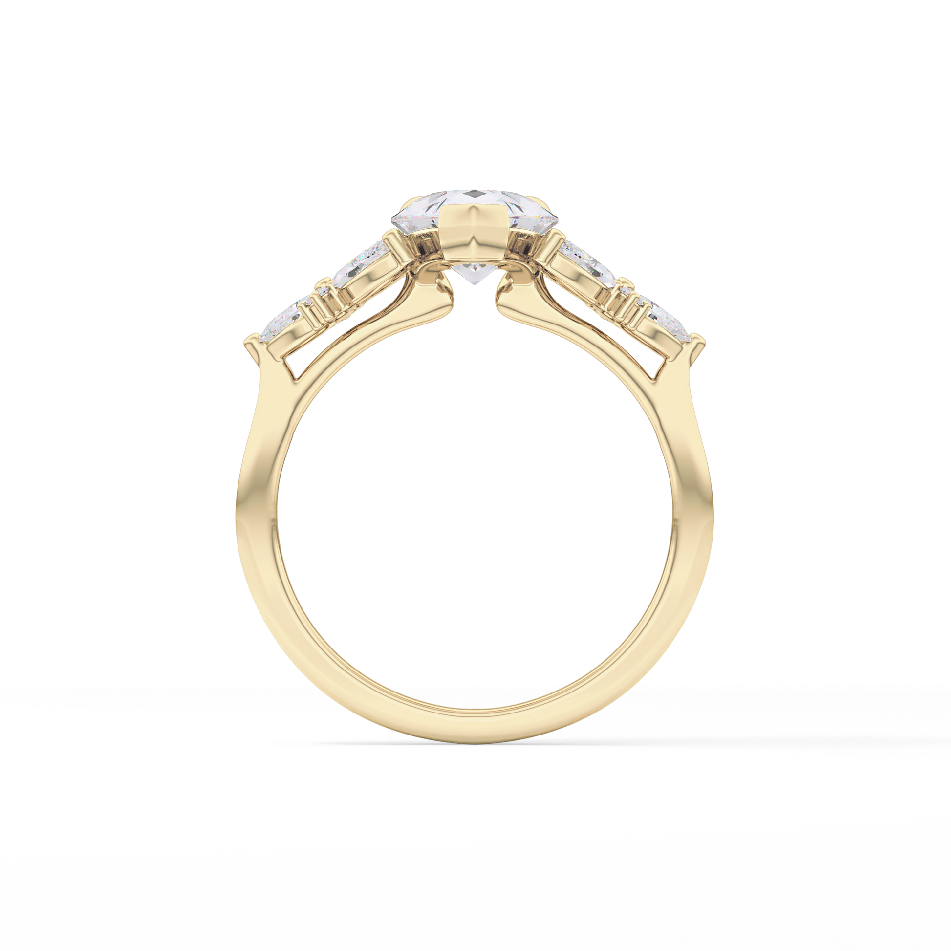 Pear Cluster Lab Grown Diamond Engagement Ring