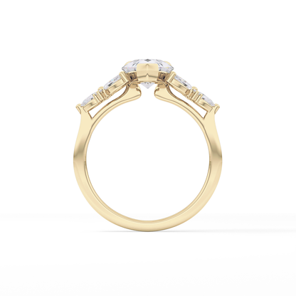 Pear Cluster Lab Grown Diamond Engagement Ring