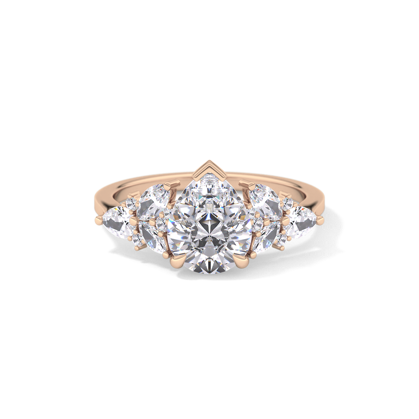 Pear Cluster Lab Grown Diamond Engagement Ring