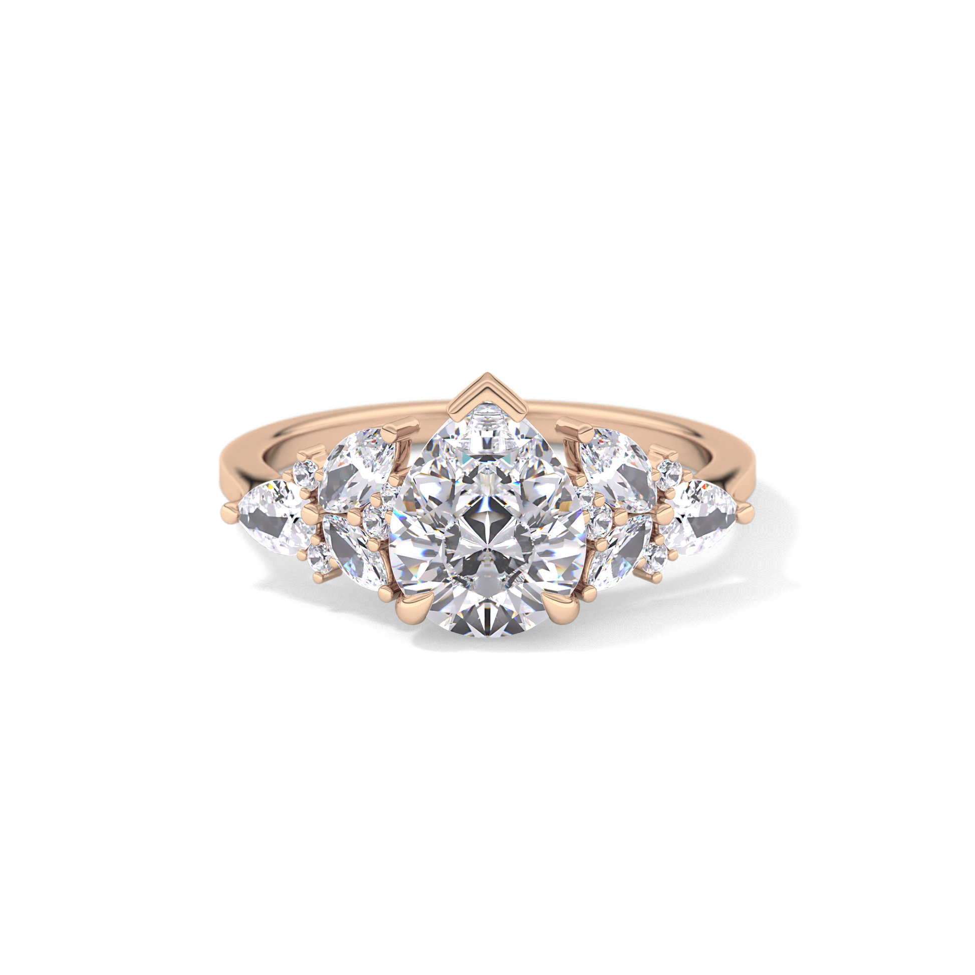 Pear Cluster Lab Grown Diamond Engagement Ring